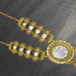 Vintage Golden  Zinc Alloy Antique Necklace Jewellery Set for Women